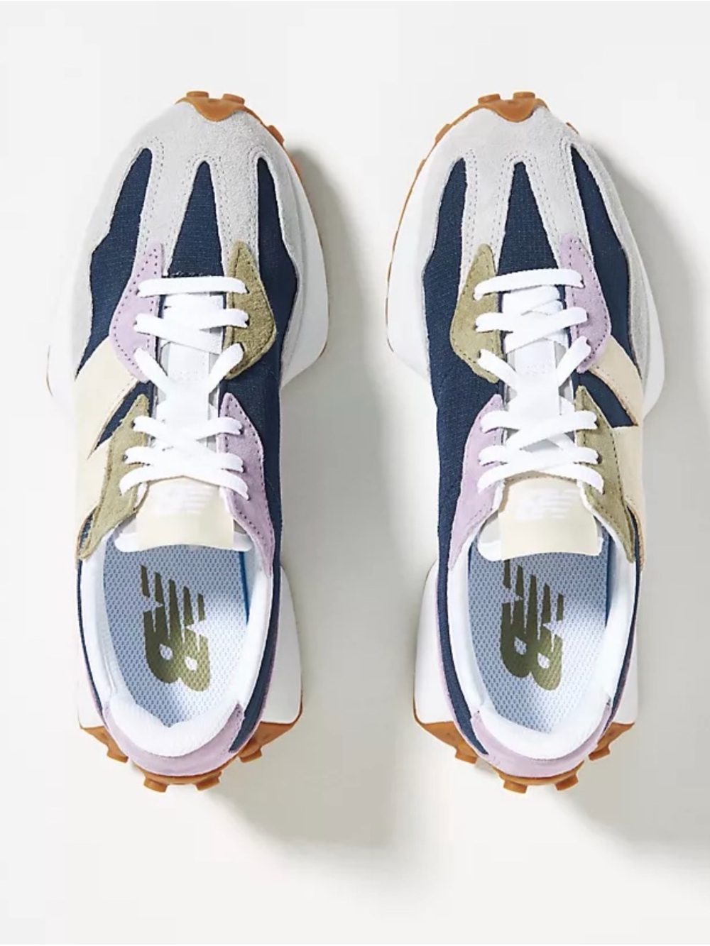 New Balance Women's Navy White Lavender Olive Sneakers